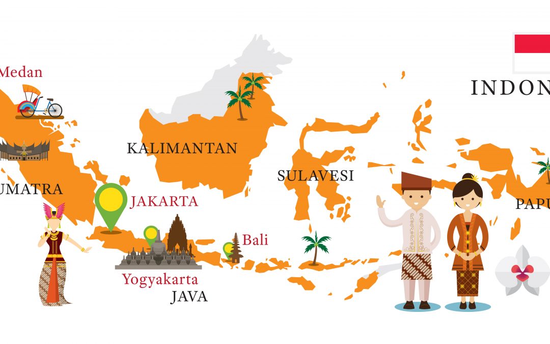 Indonesia cartoon map